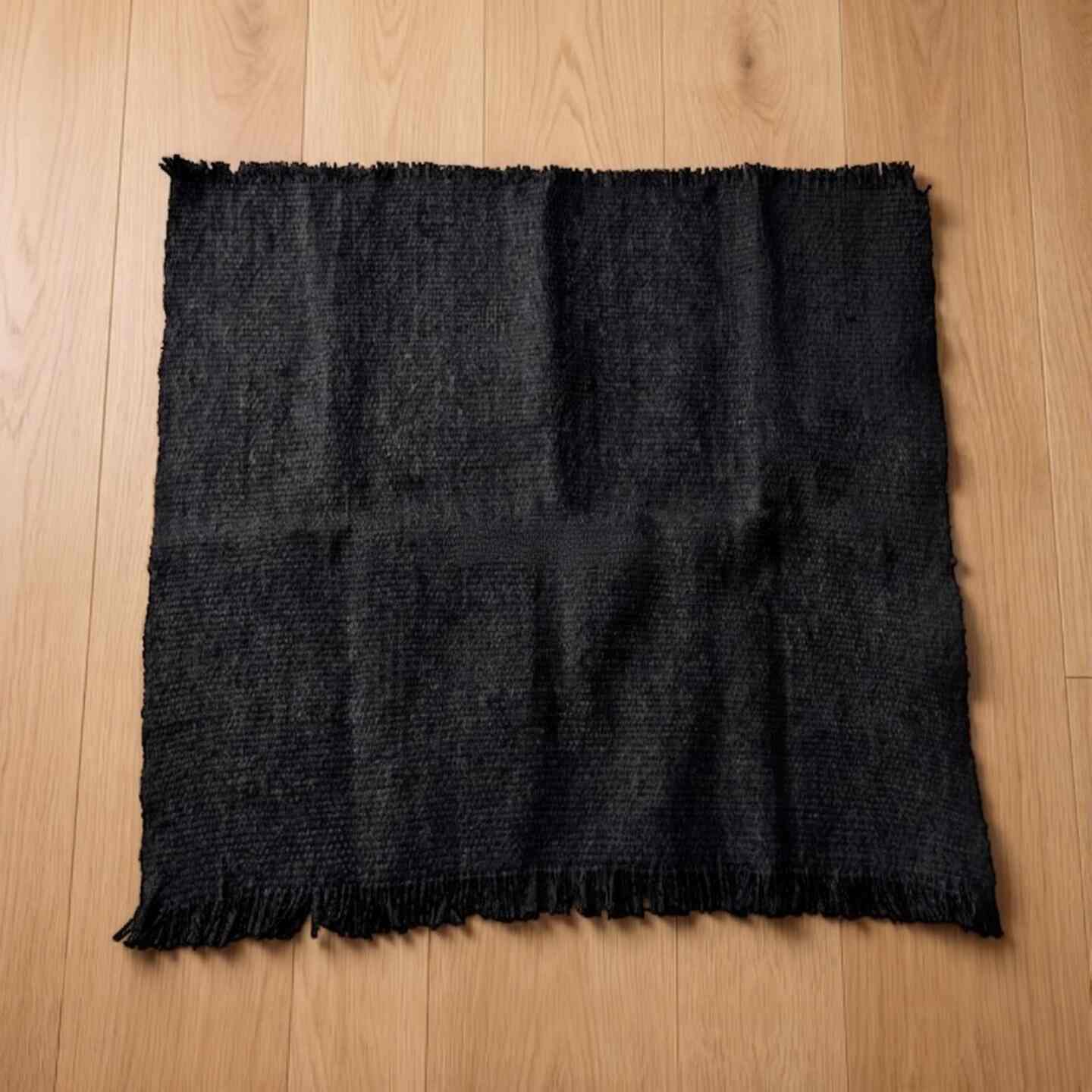 100% Pure Sheep Wool Black Meditation Mat | Premium Sheep Wool | 2.5×2.5 Feet